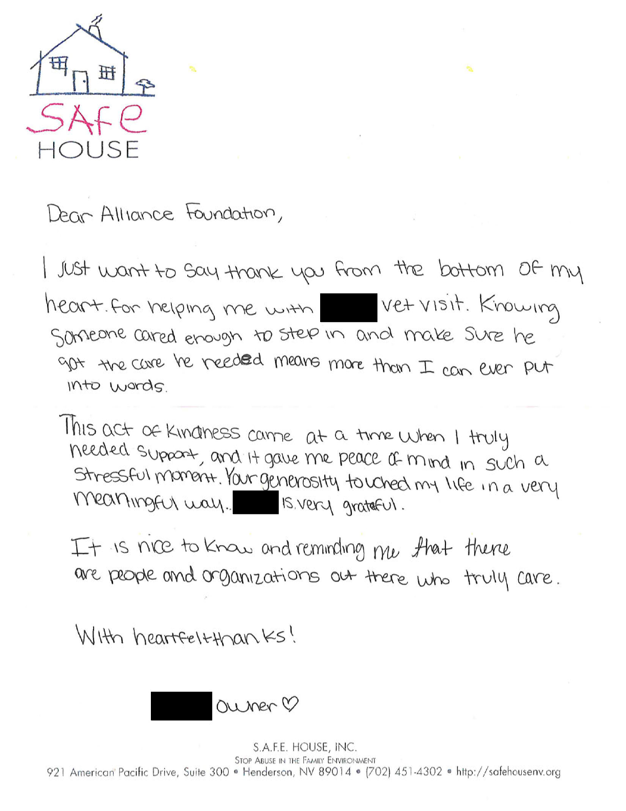 2025AUG26 Thank you Alliance Foundation Redacted